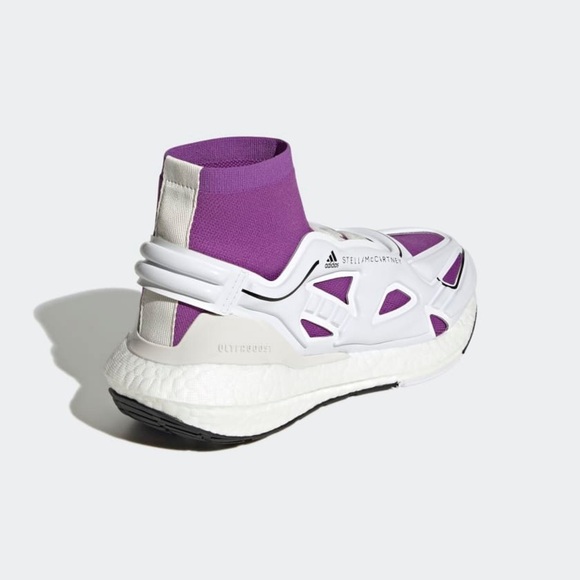 NIB Adidas by Stella McCartney Women’s Ultraboost 22 Running Shoes White/Purple - Picture 3 of 10